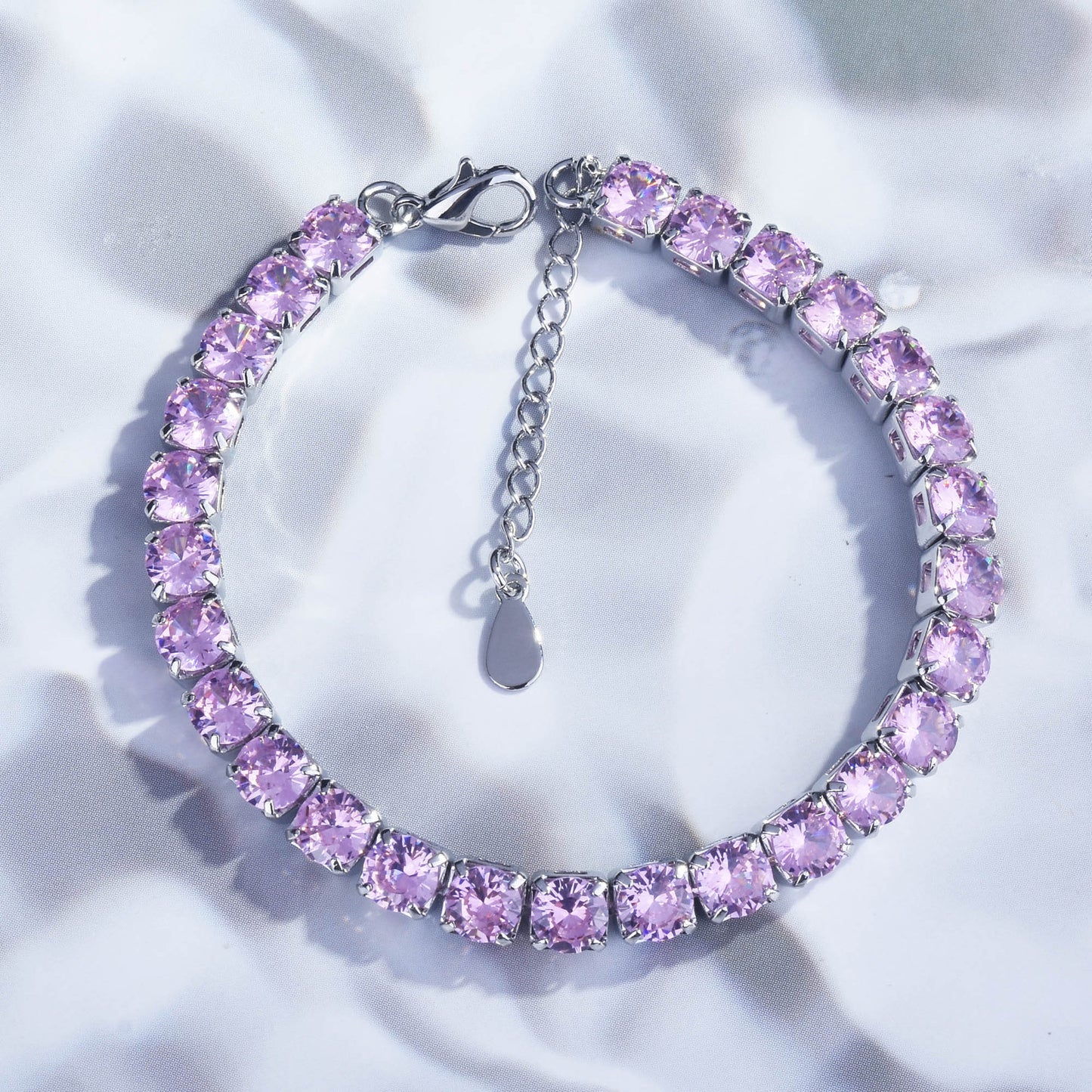 Pink Crystal Tennis Bracelet