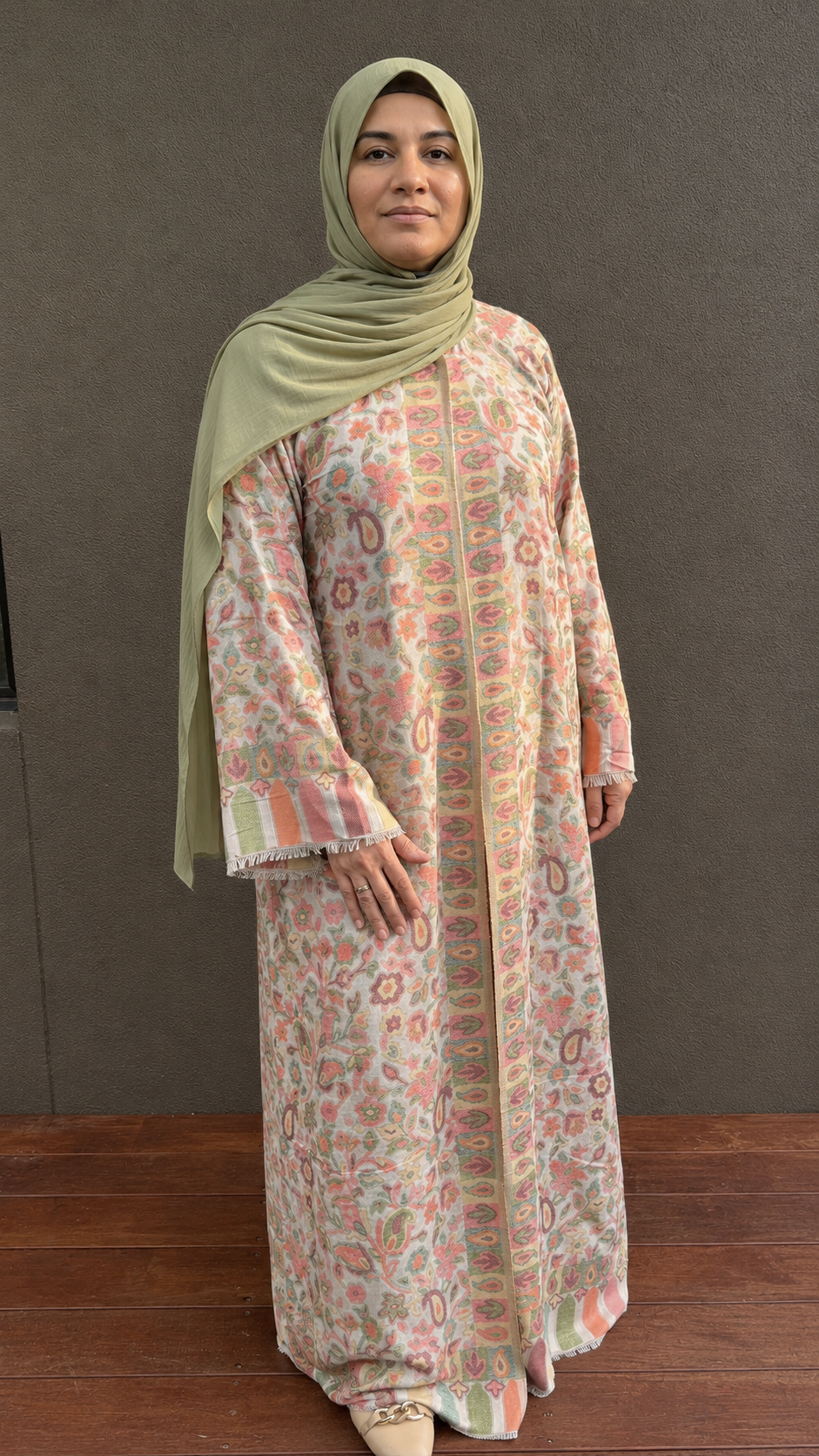 Serenity Bloom Pashmina Open Abaya