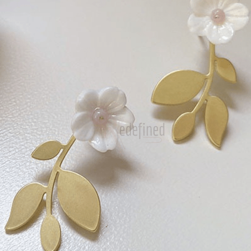 Leaf Flower Stud Earrings