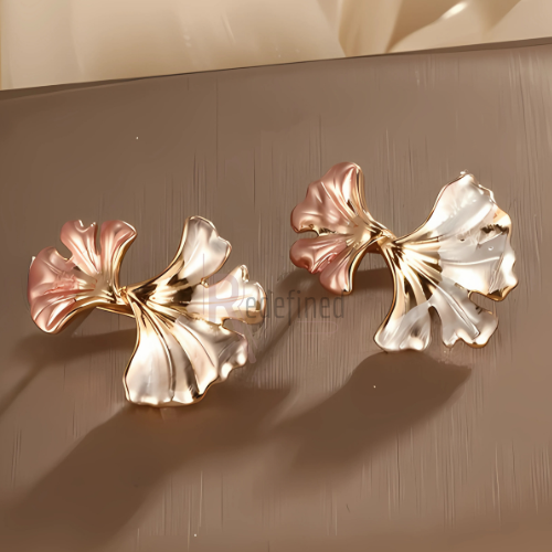Leaf Stud Earrings with Gold Plating