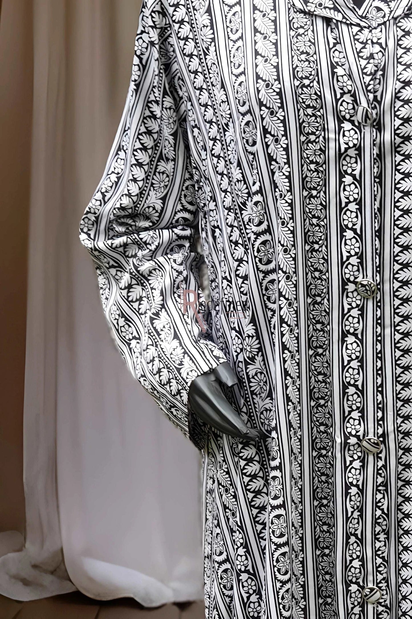 Floral Stripes Button Down Maxi Dress