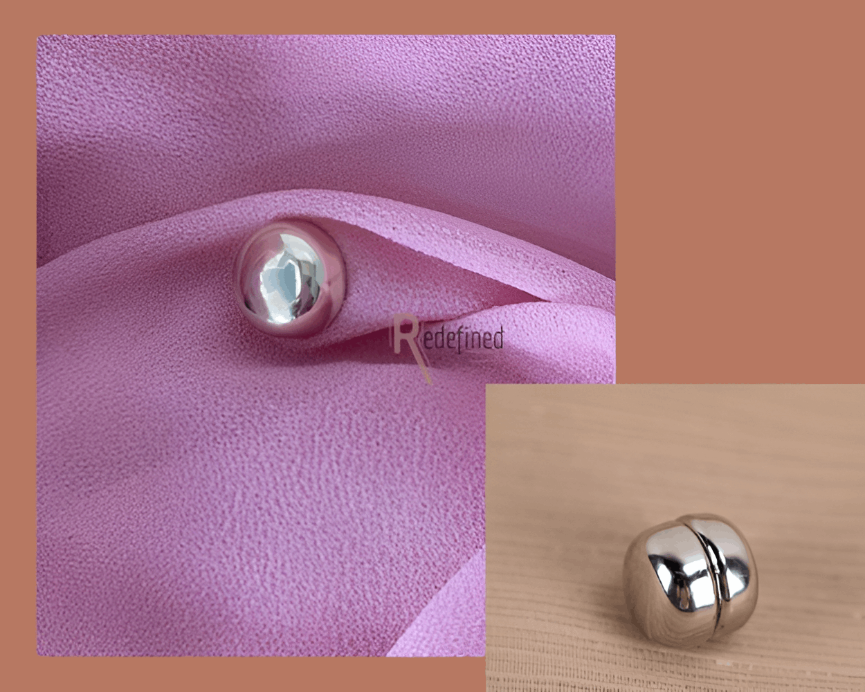 Hijab Metallic Magnet Silver colour