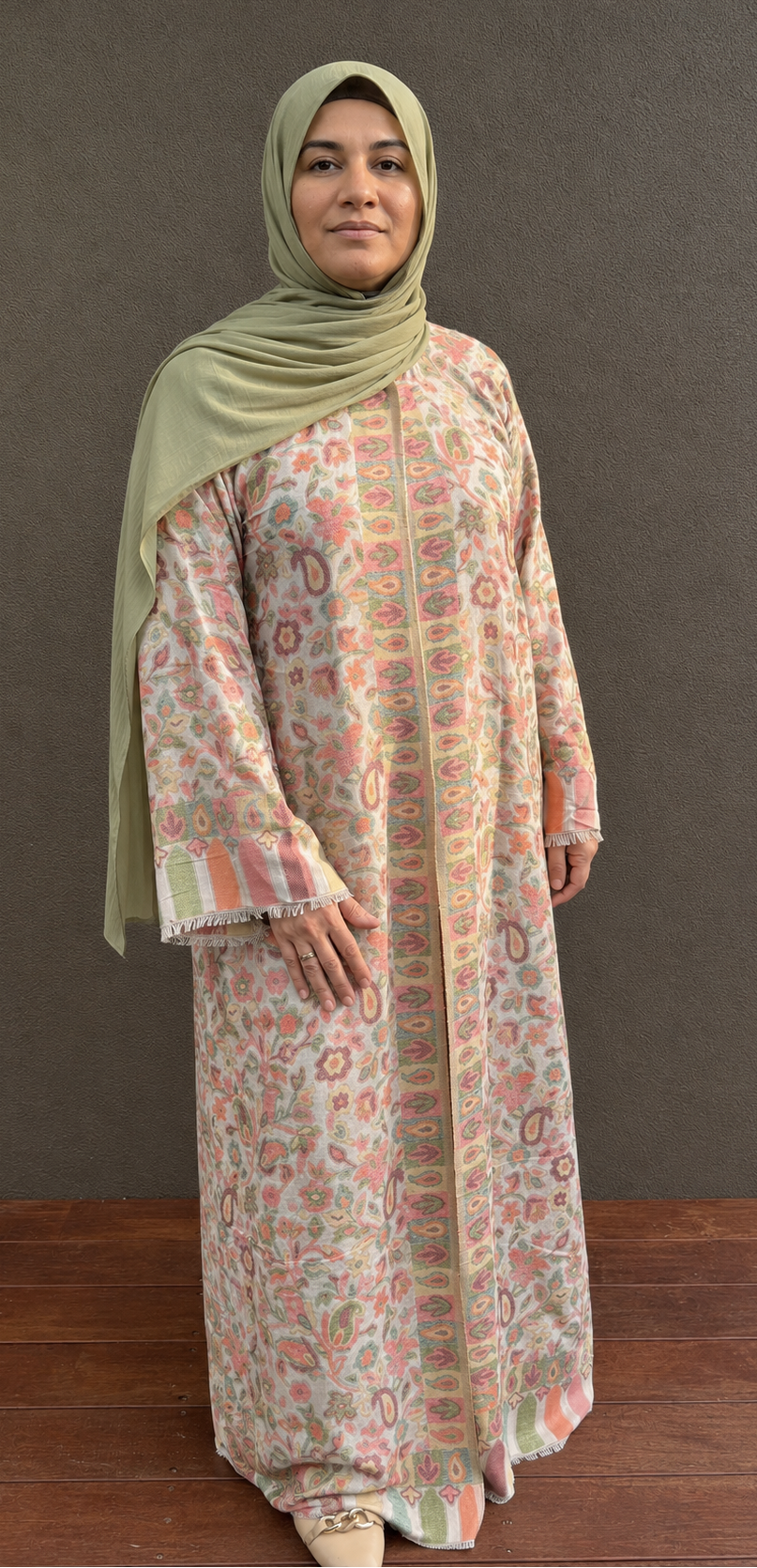 Serenity Bloom Pashmina Open Abaya