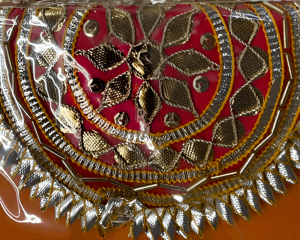 Handmade Traditional Clutch Orange colour