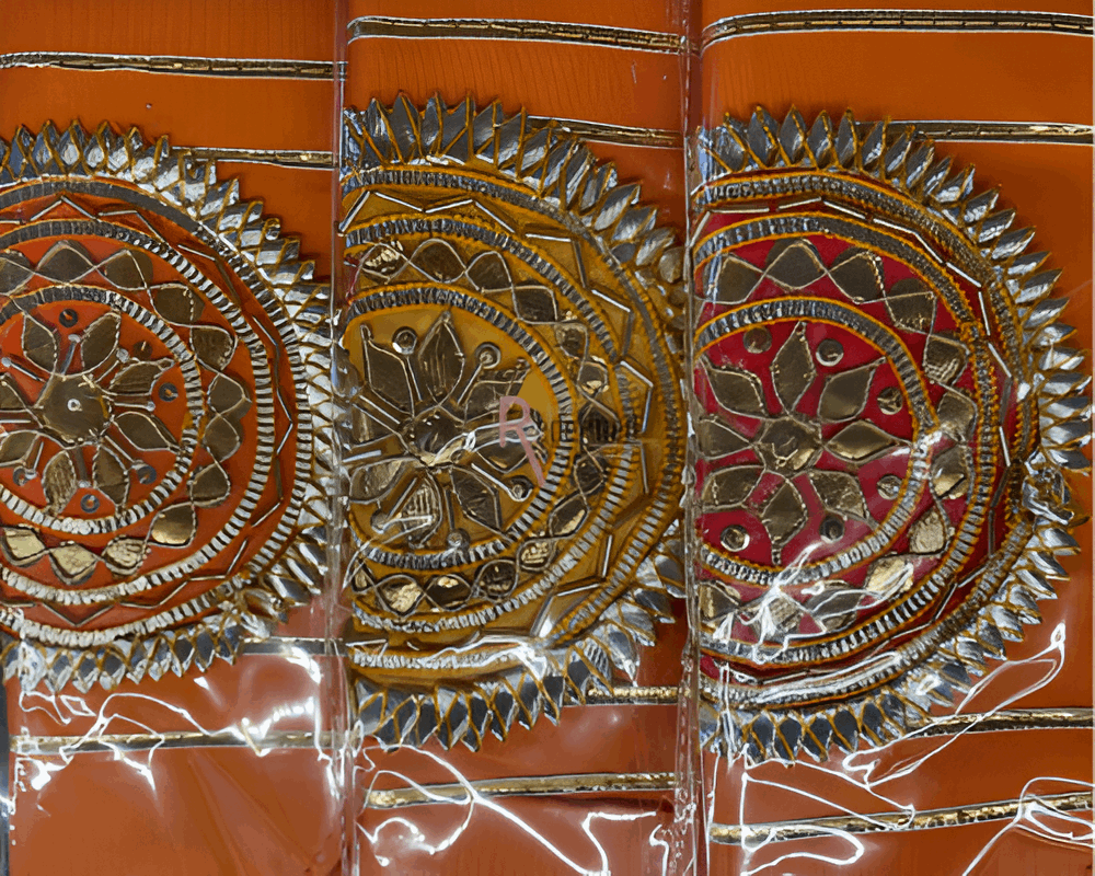 Handmade Traditional Clutch Orange colour