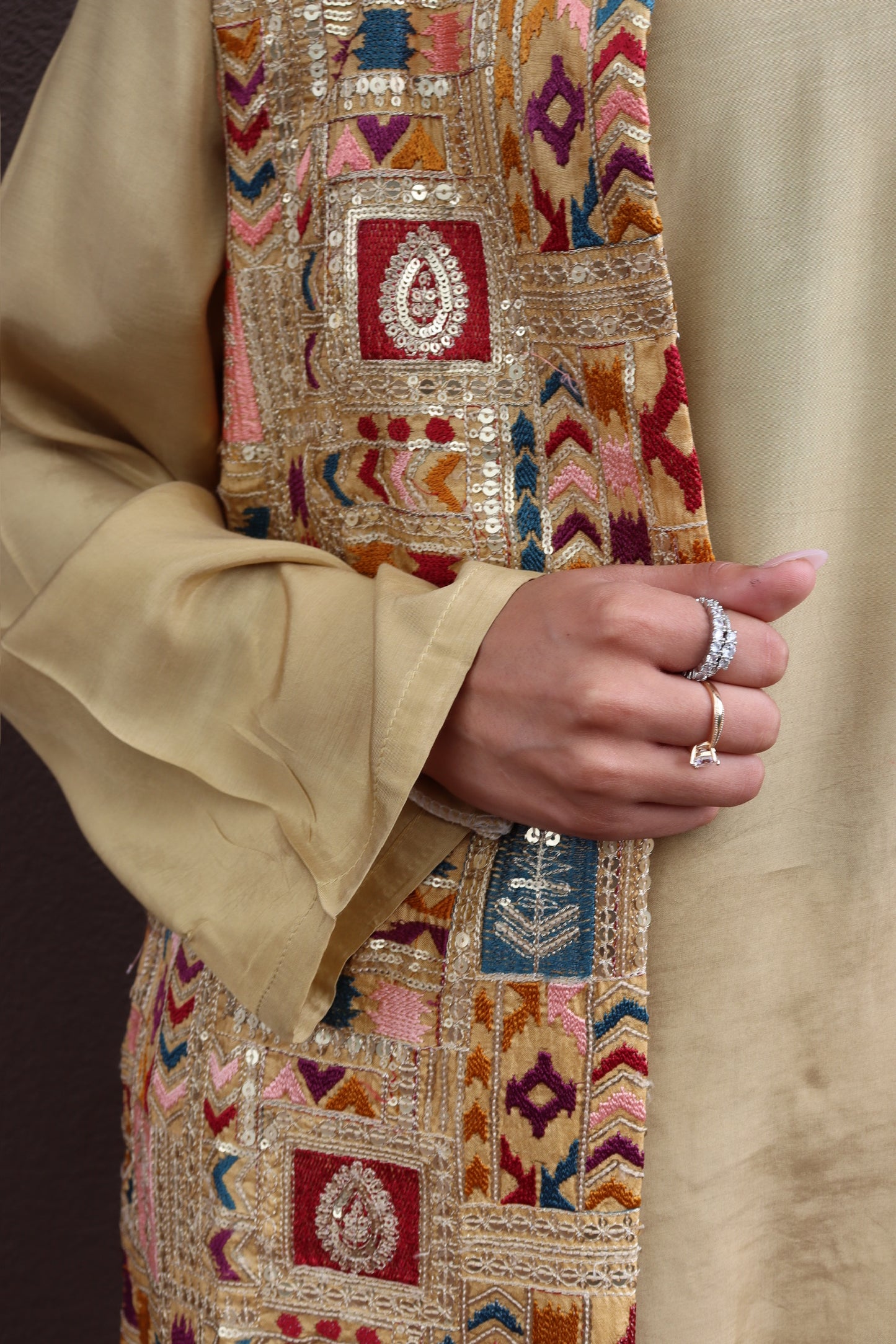 Zariya Statement Longline Vest - Gold