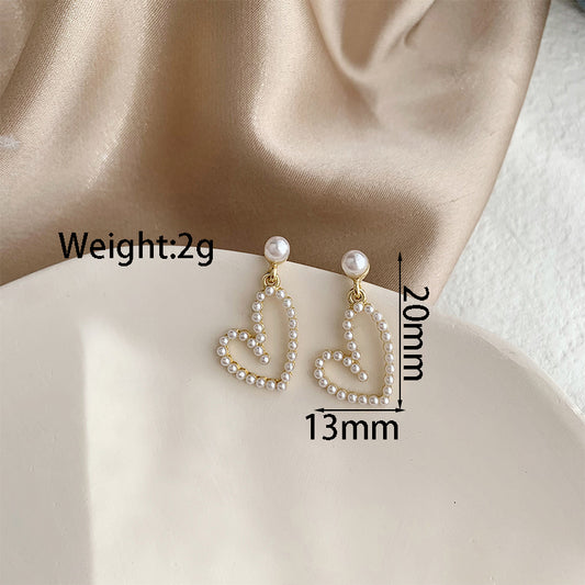 Heart Drop Earrings with Gold Plating