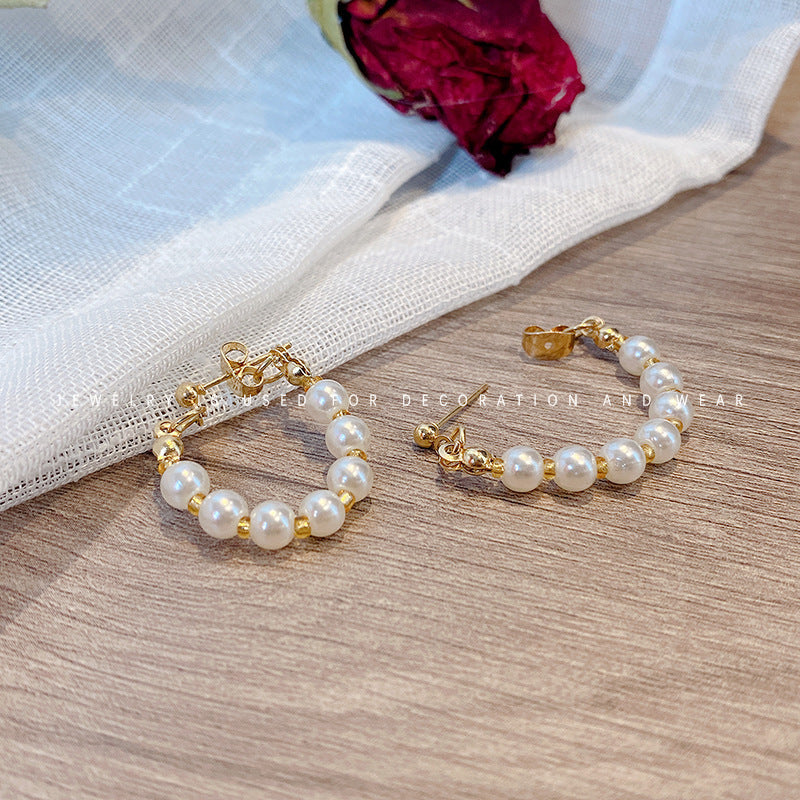 Pearly Hoop Earrings