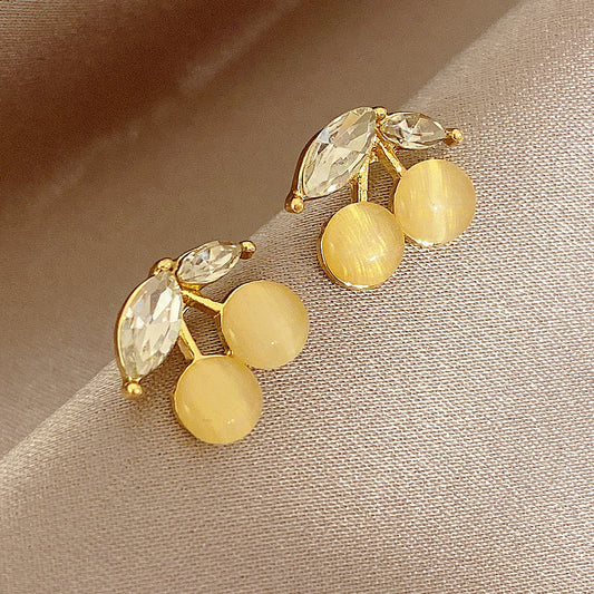 Bright Cherry Stud Earrings