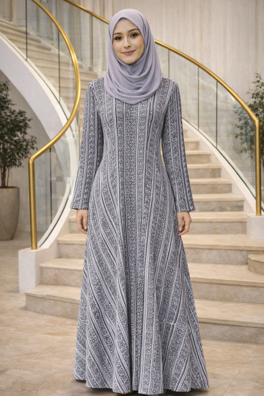 Floral Stripes Maxi Dress