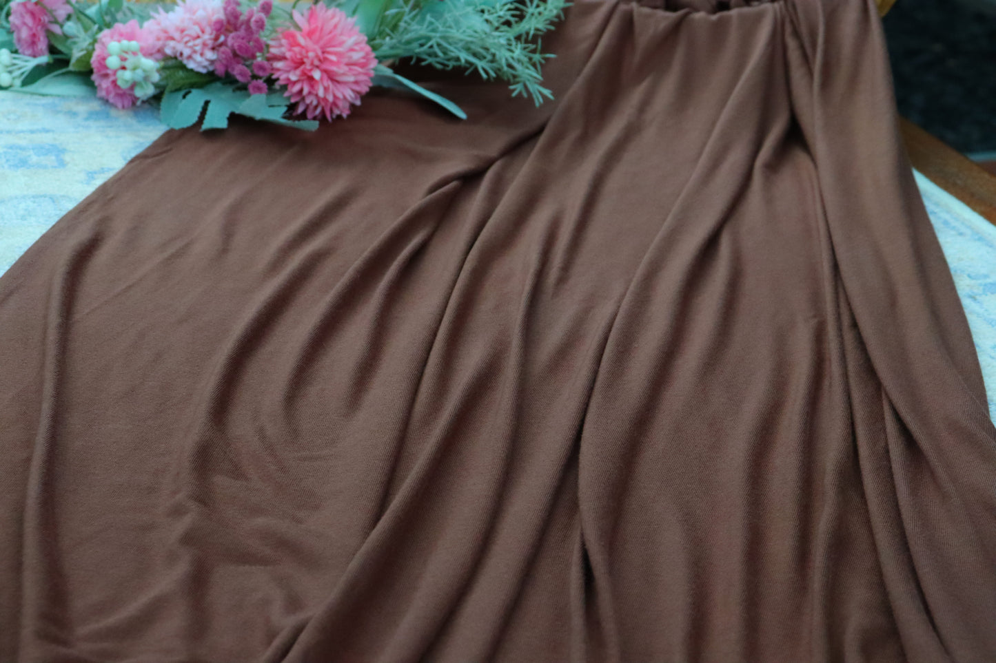 Cotton Jersey Hijab/Scarf - Choco Brown