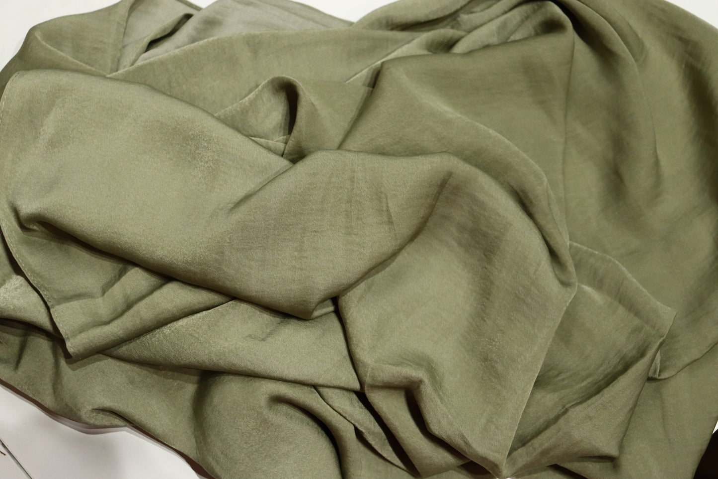 Satin Plain Hijab - Olive