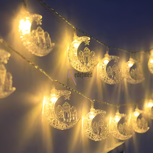 Eid Decorative LED Light String - Moon Mosque Style