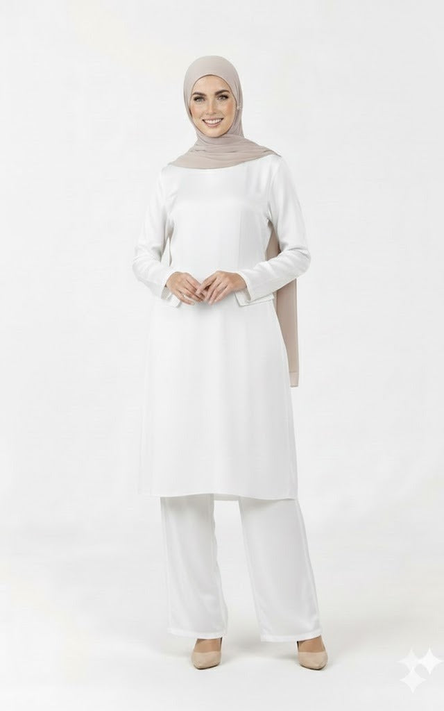 Co-ord Set Self Print - Off White