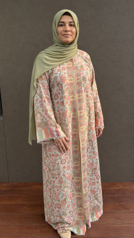 Serenity Bloom Pashmina Open Abaya