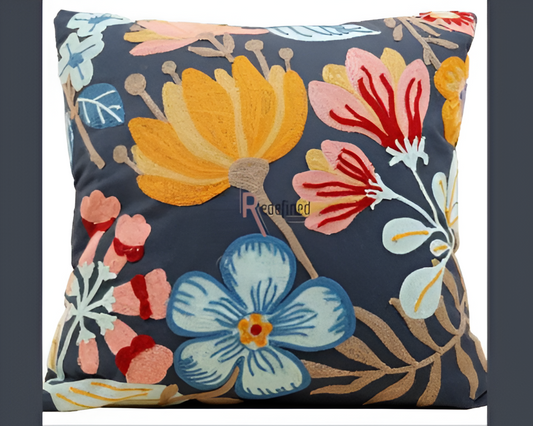 Embroidered Cushion Cover - Floral Surprise (Set of 2)