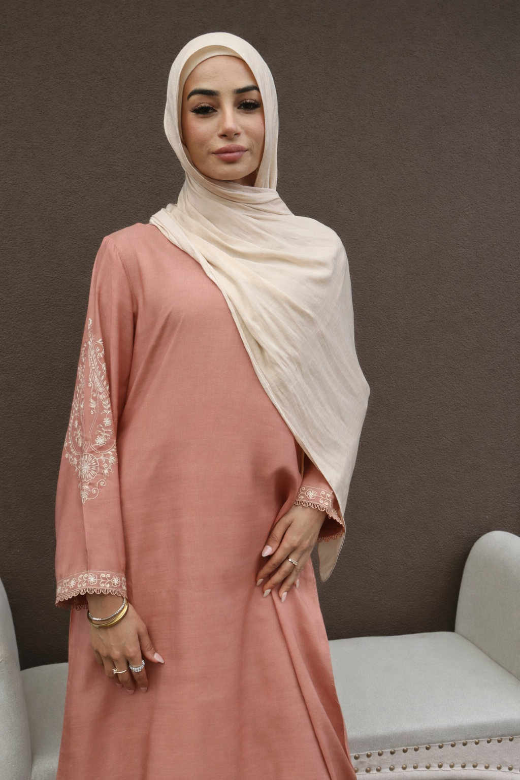 Serene Thread Dress - Apricot