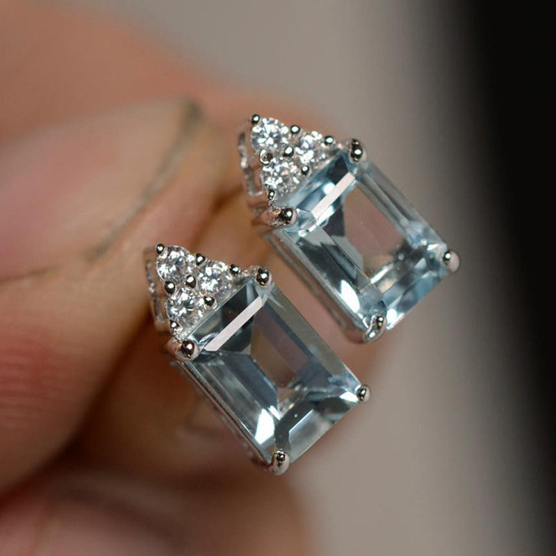 Aquamarine Stud Earrings