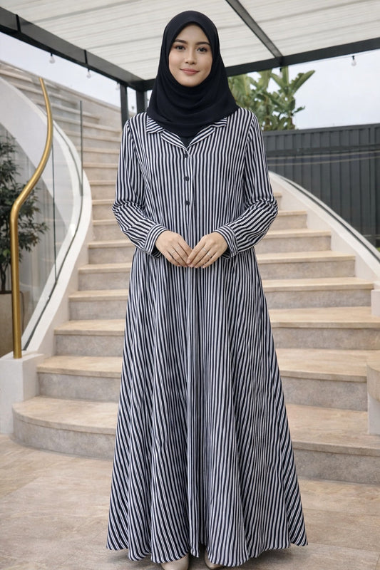 Striped Button Down Maxi Dress