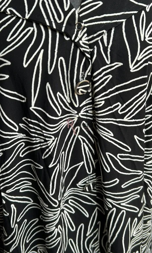 Floral Black Button Down Maxi Dress