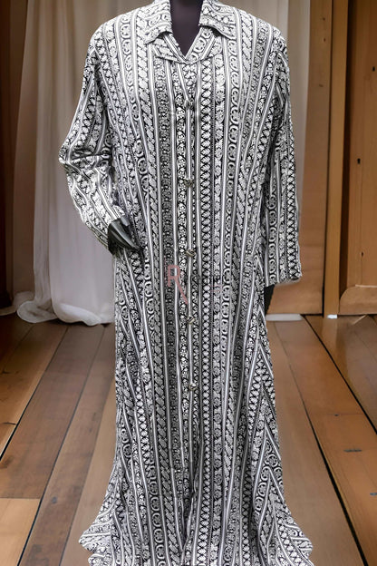 Floral Stripes Button Down Maxi Dress