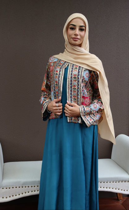 Nooré Embroidered Jacket - Ocean