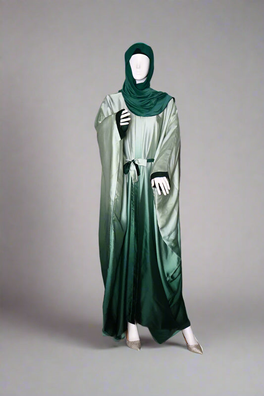 Deep Green Butterfly Ombre Kaftan