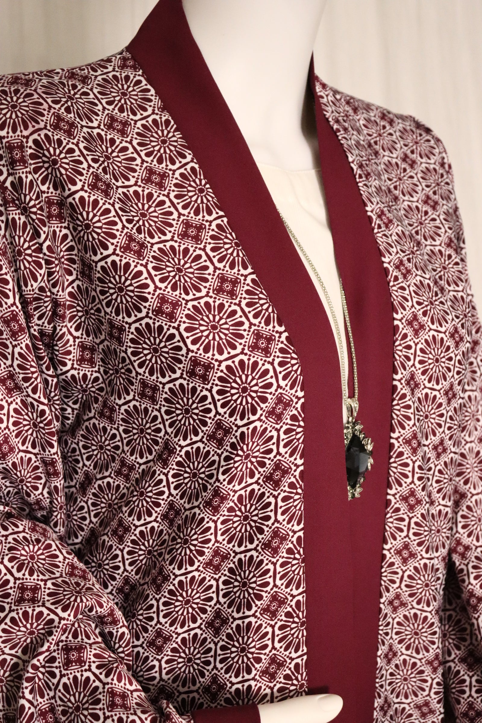 Deep Red Floral Kaftan