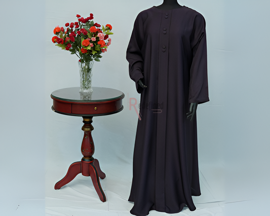 Button Detail Abaya Dress