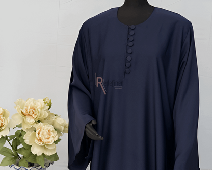 Royal Blue Buttoned Grace Abaya Dress