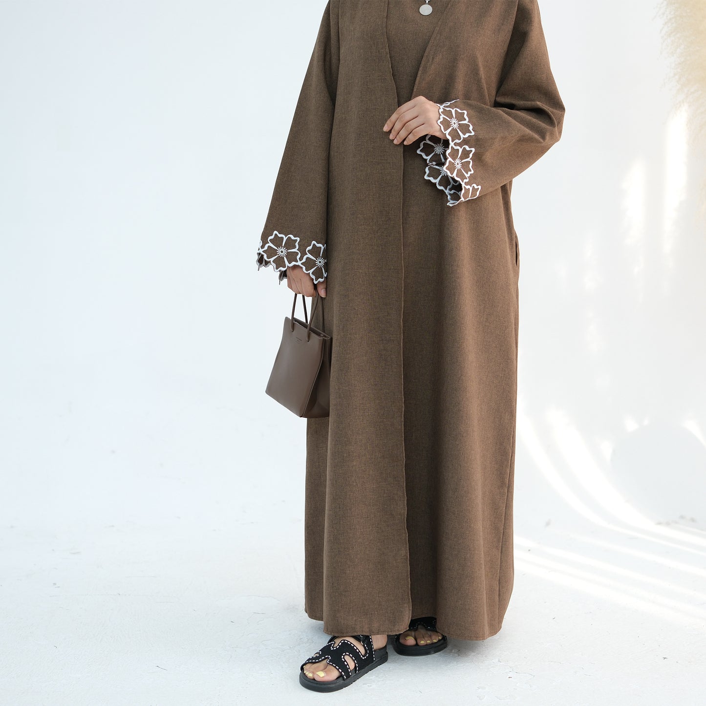 Cocoa Bloom Open Abaya