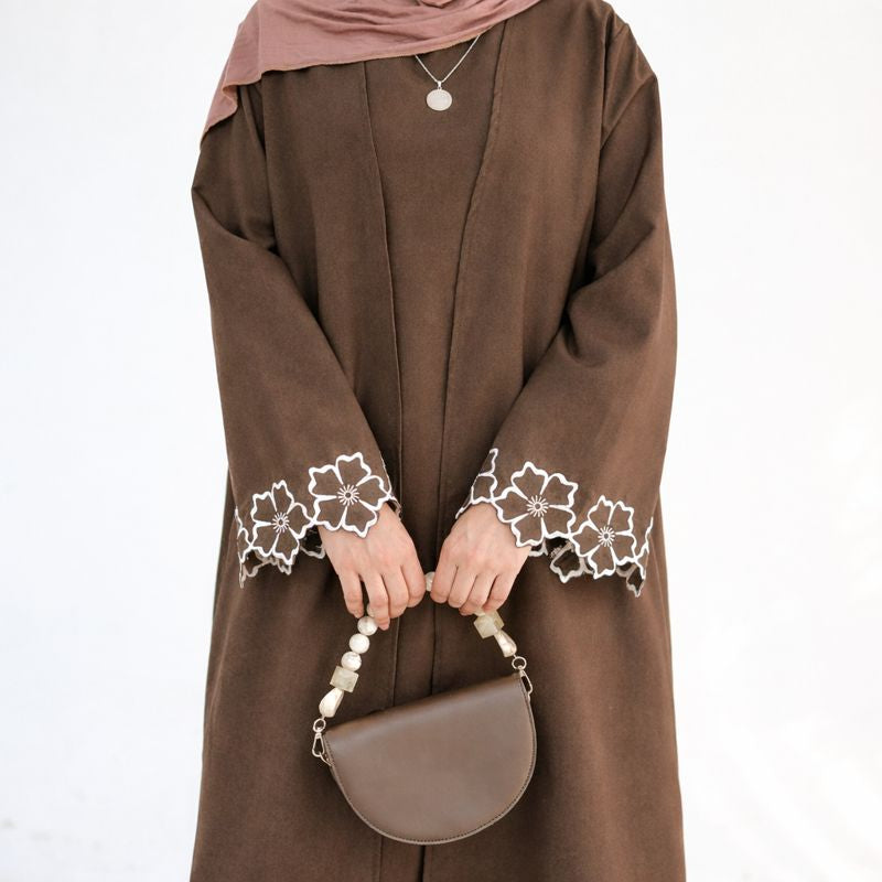 Cocoa Bloom Open Abaya