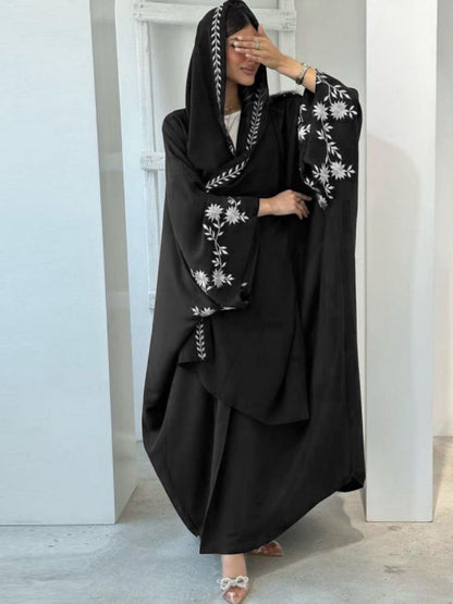 Midnight Butterfly Open Abaya
