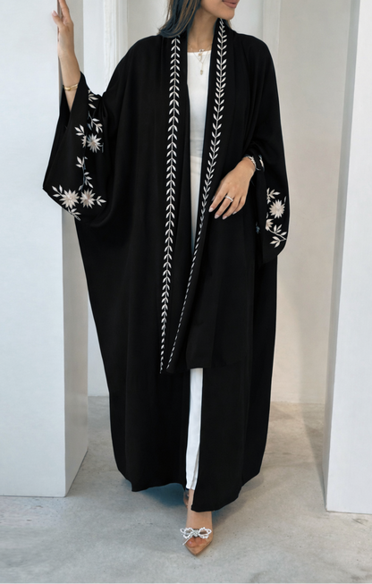 Midnight Butterfly Open Abaya