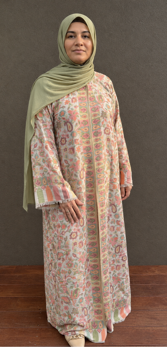 Serenity Bloom Pashmina Open Abaya