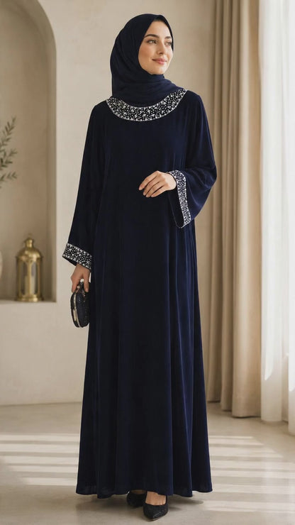 Noura Midnight Velvet Kaftan