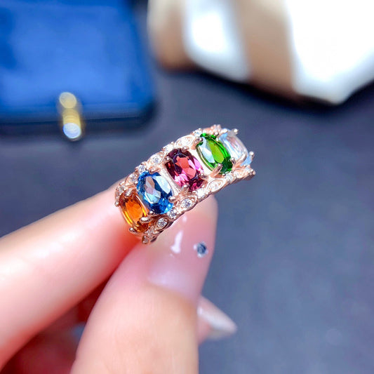 Multicolour Crystal Ring