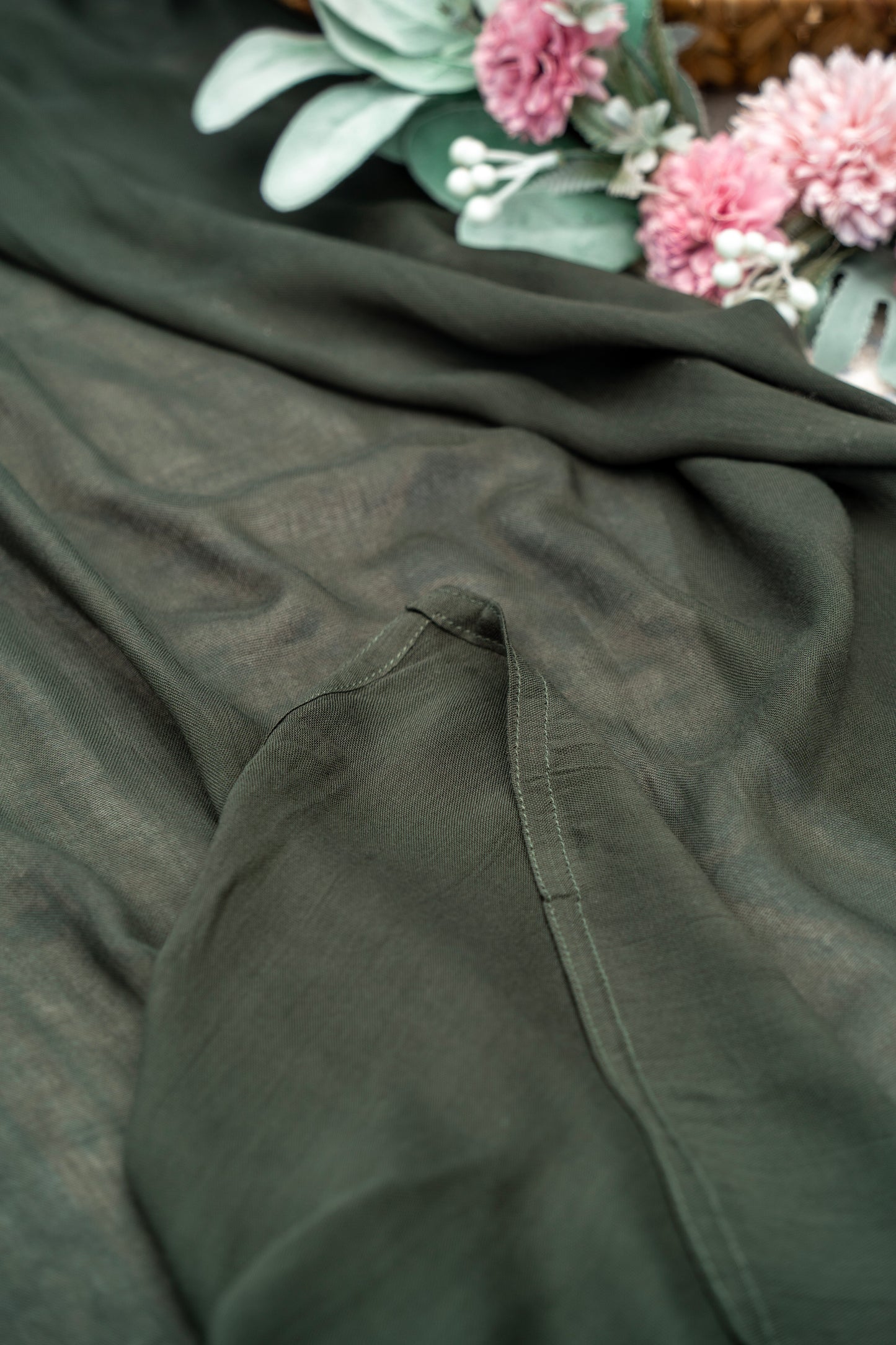 Bamboo Cotton Hijab/Scarf - Deep Green