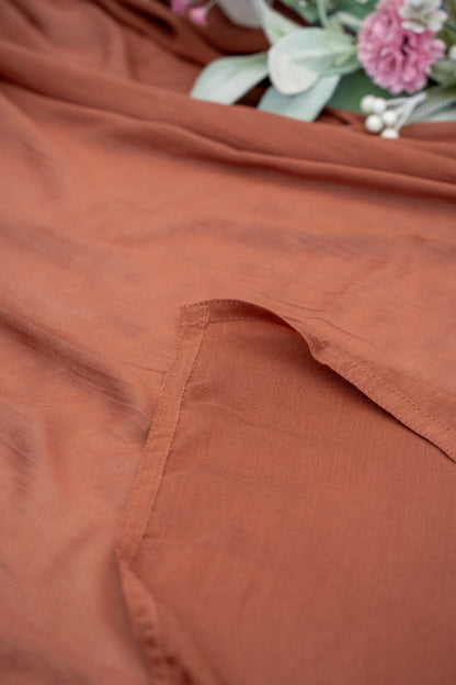 Bamboo Cotton Hijab/Scarf - Rust