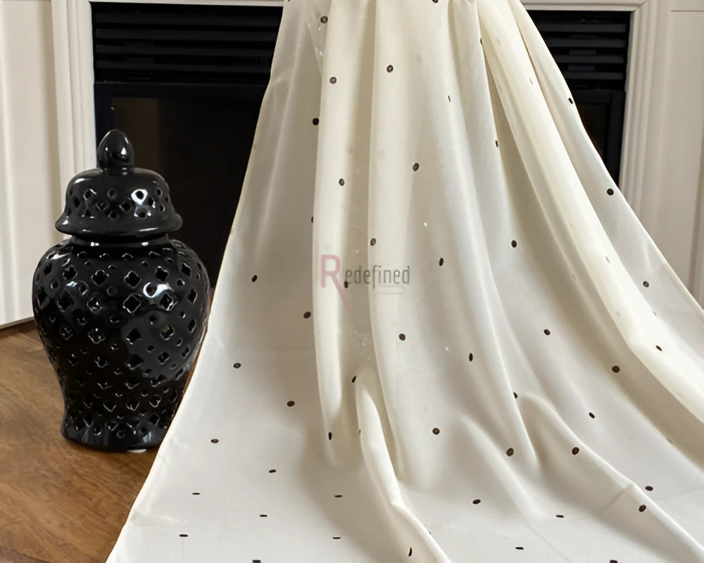 Airy Dots Cream Chiffon Hijab/Scarf