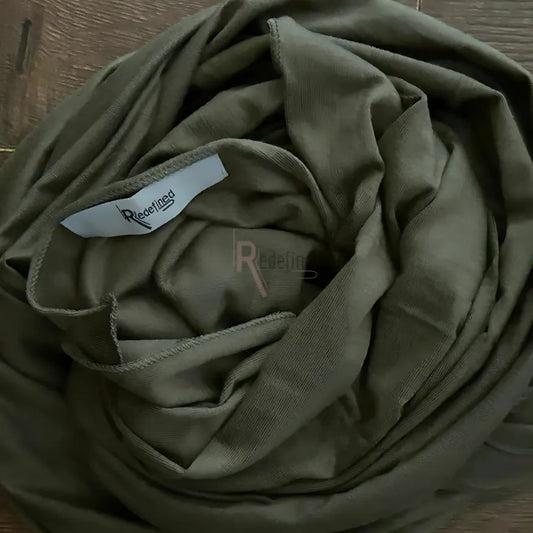 Girls Cotton Jersey Scarf Olive colour