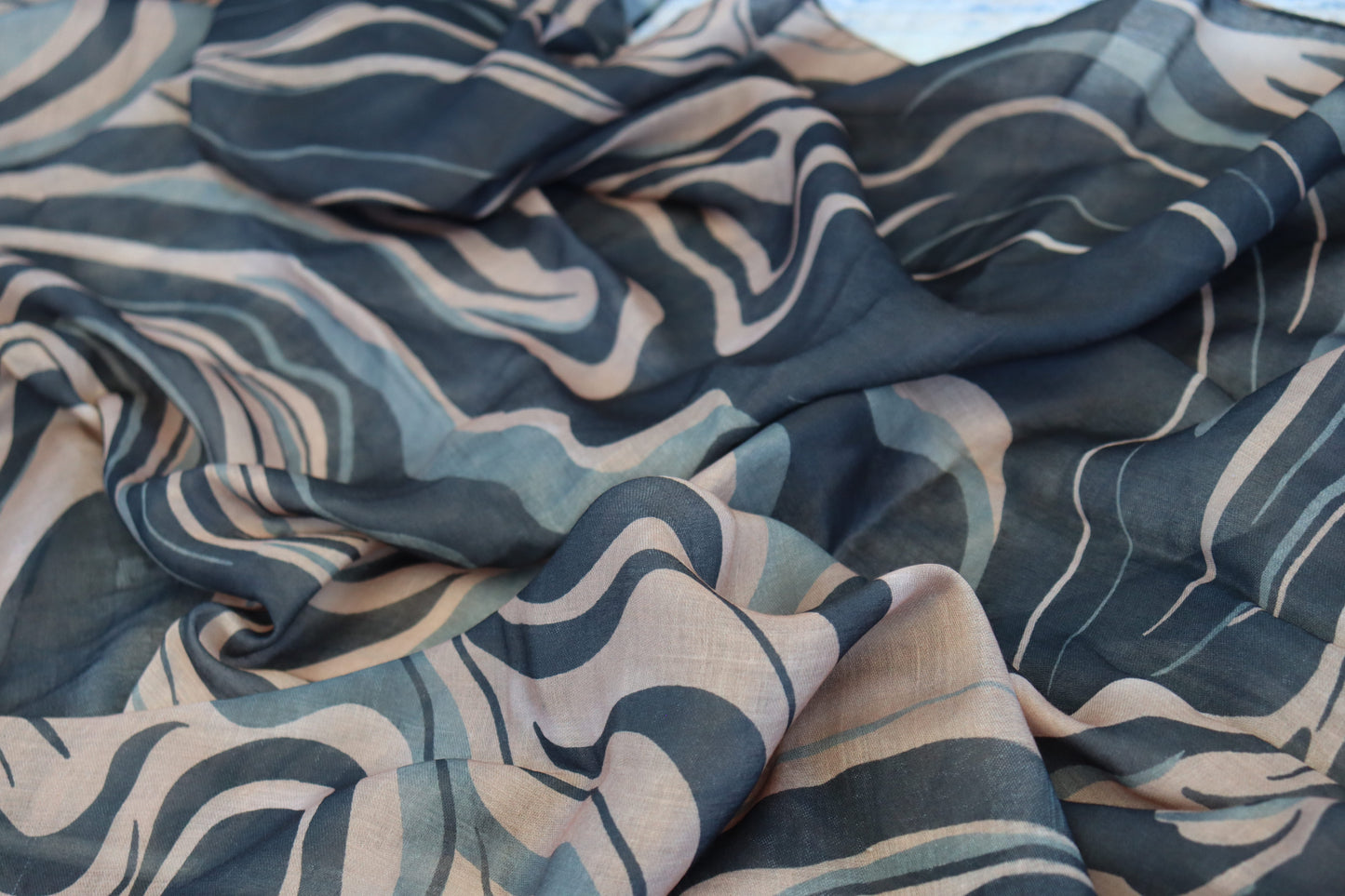 Fluid Waves Printed Modal Hijab