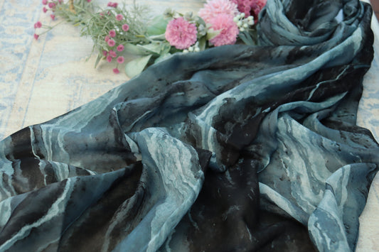 Midnight Marble Printed Modal Hijab