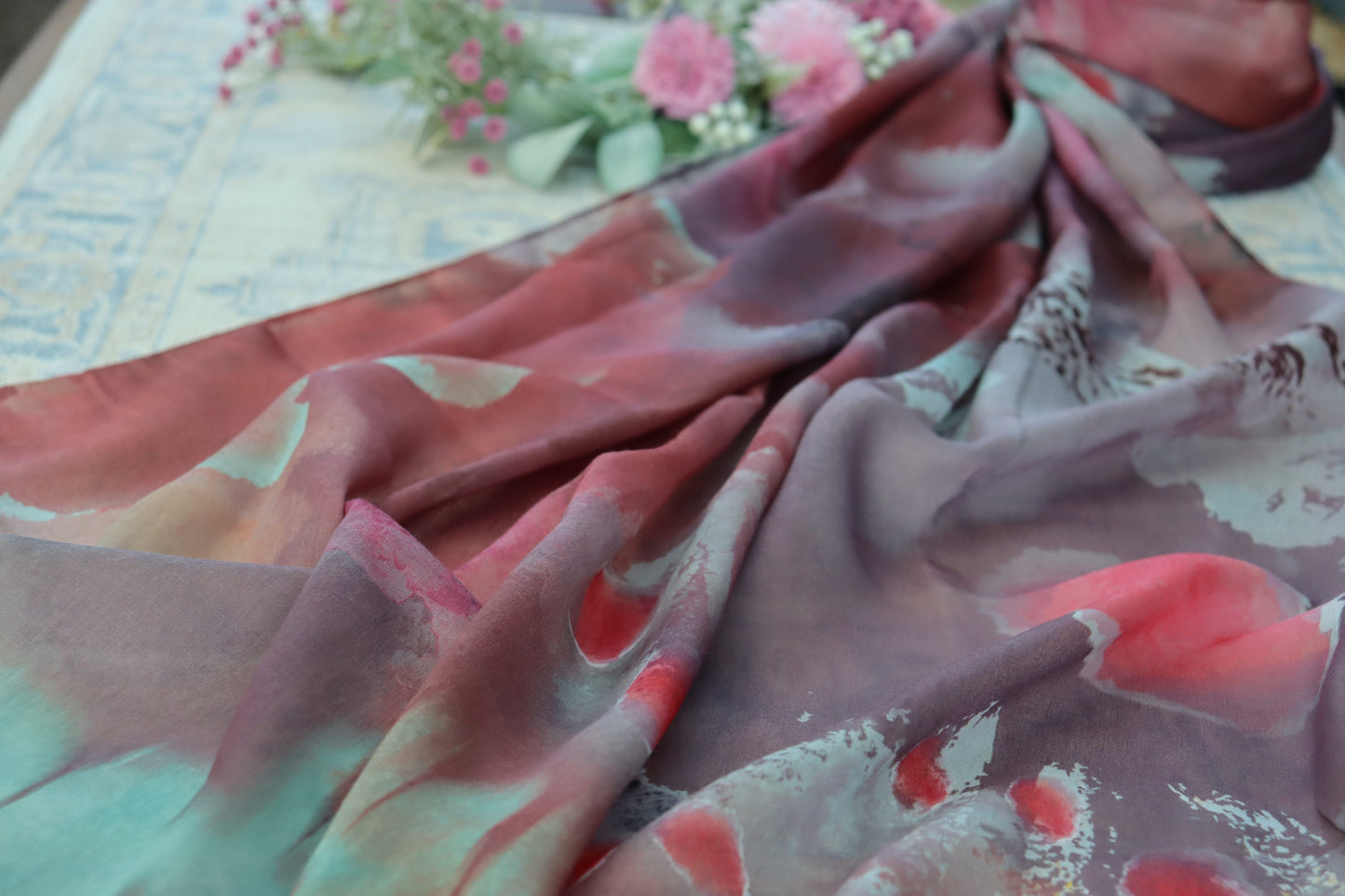 Rosewood Bloom Printed Modal Hijab