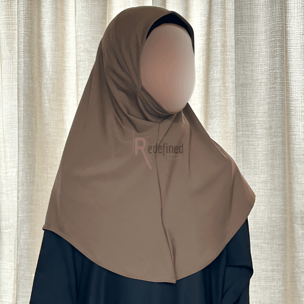 Girls Slip-on Hijab - Brown