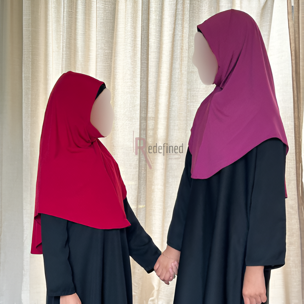 Girls Slip on Hijab/Scarf - Brown