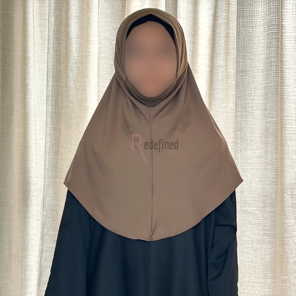 Girls Slip on Hijab/Scarf - Brown