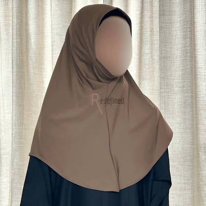 Girls Slip on Hijab/Scarf - Brown