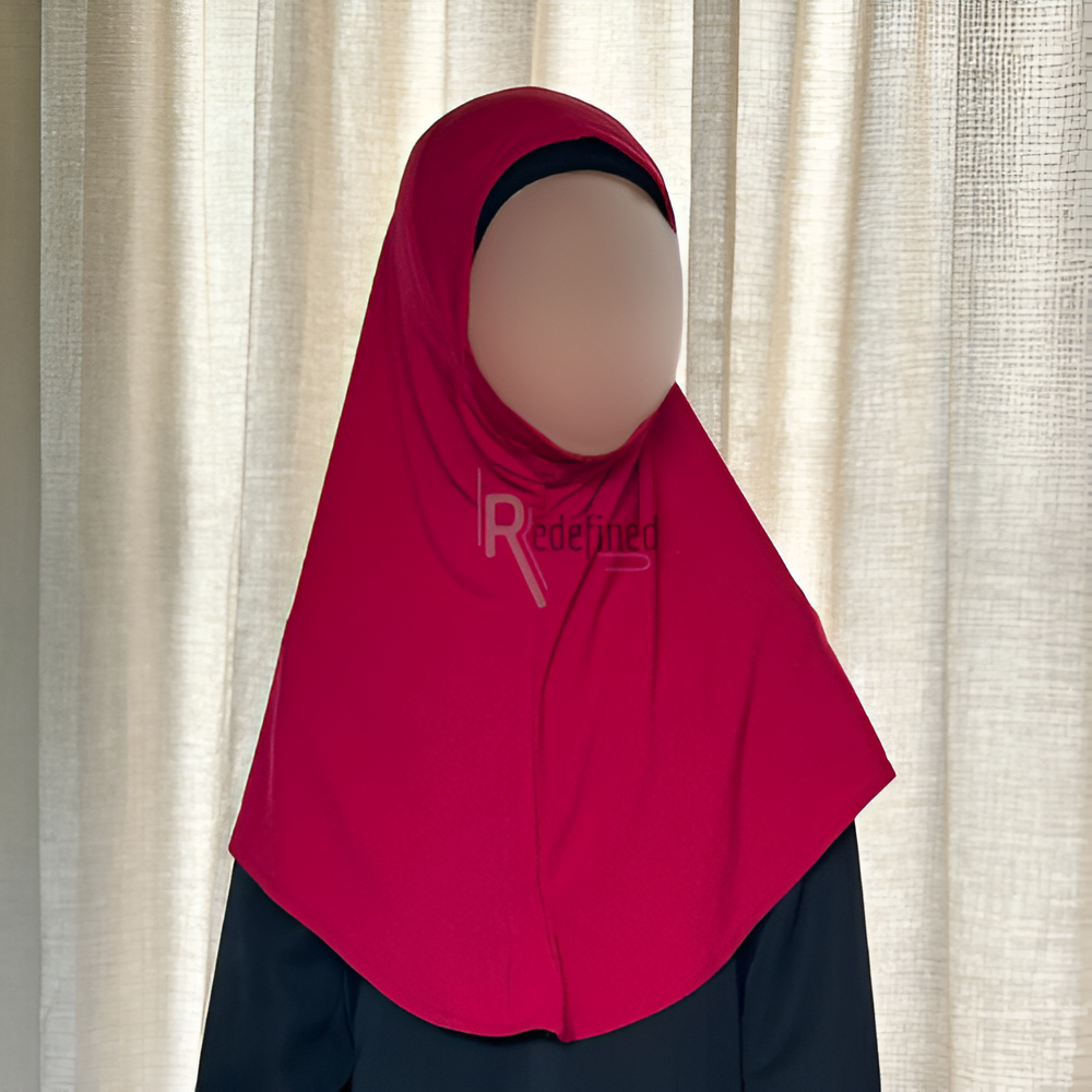 Girls Slip on Hijab/Scarf - Red