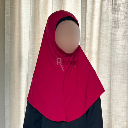 Girls Stitch Hijab/Scarf - Red